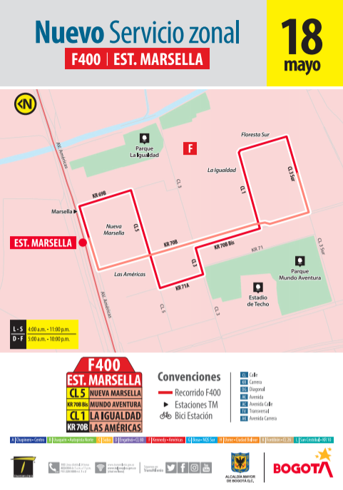 Por otra parte,desdeel próximo sábado 16 de mayo, la ruta circular San Mateo tendrá una modificación temporal en su recorrido.Ahora tomará la parte posterior del Centro Comercial Gran Plaza hasta el puente vehicular San Mateo para luego tomar el carril exclusivo Troncal deTransmilenio.