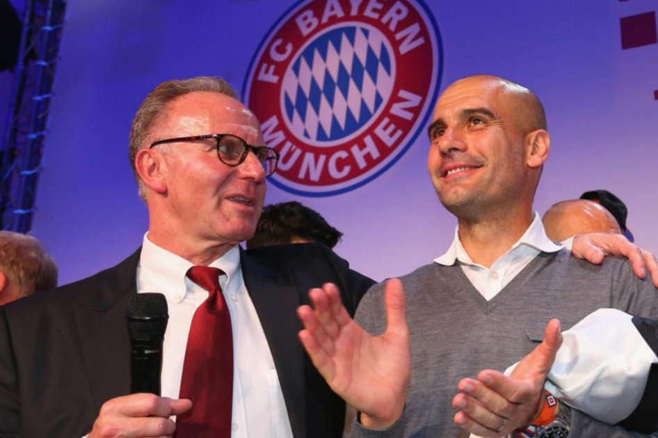 Karlheinz Rummenigge junto a Pep Guardiola. / EFE