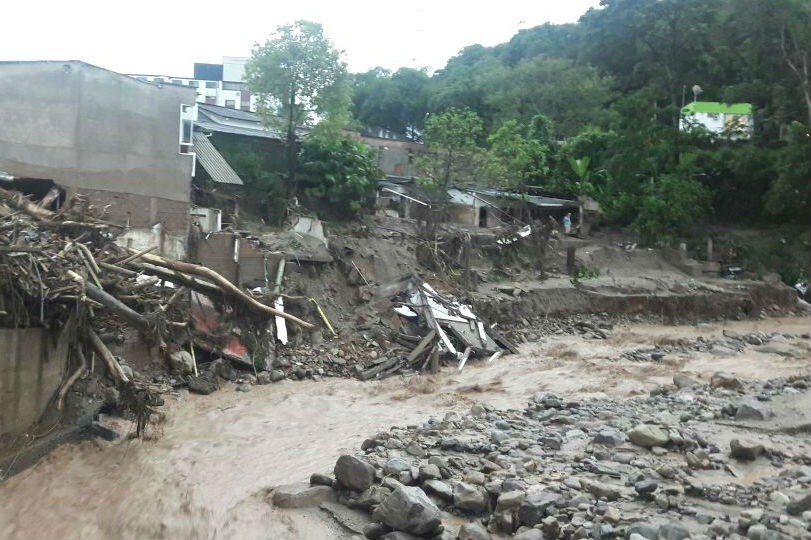 Mocoa, Putumayo, se inundó después de que tres ríos y varias quebradas se desbordaran. / AFP