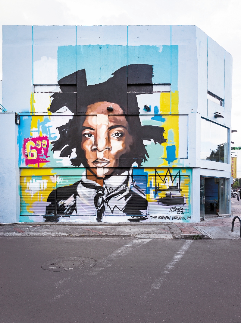 En esta primera intervención, el artista Juan Mantilla  quiso homenajear al artista Michel Basquiat. / Fotos: SKETCH