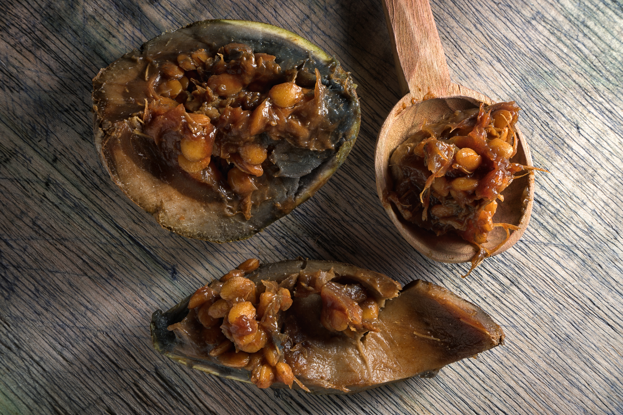 El borojó es el fruto de un árbol tropical de la familia de las rubiáceas que crece principalmente en las selvas húmedas del Pacífico colombiano. Su fruta, redonda y de pulpa densa, es famosa tanto por su alto valor nutricional como por la reputación afrodisíaca que le ha dado el apodo de “la fruta del amor”. Y es que algunas investigaciones han encontrado en el borojó compuestos fenólicos y flavonoides presentes también en otras especies asociadas con efectos afrodisíacos, lo que podría ayudar a explicar esta creencia popular. Además, destaca por su potencial antioxidante y antimicrobiano, así como por su contenido de vitaminas y minerales, razón por la que desde hace años forma parte de la gastronomía y medicina tradicional de regiones como Chocó y el norte de Ecuador.
