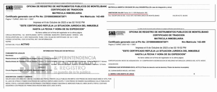 Documentos de la Superintendencia de Notariado y Registro.