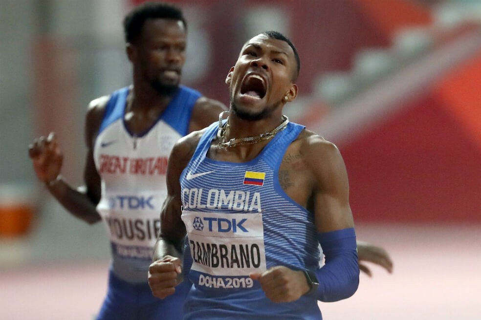 Anthony Zambrano, finalista en los 400 metros del Mundial de Atletismo, en Doha