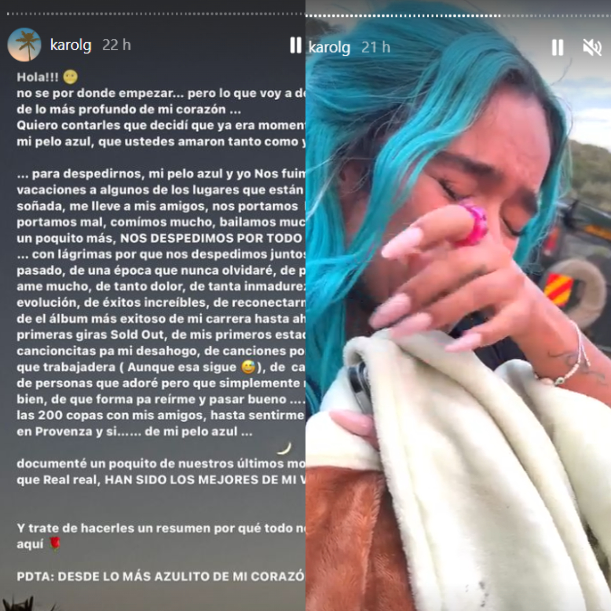 Karol G revela las razones por las que le dice adiós a su cabello azul