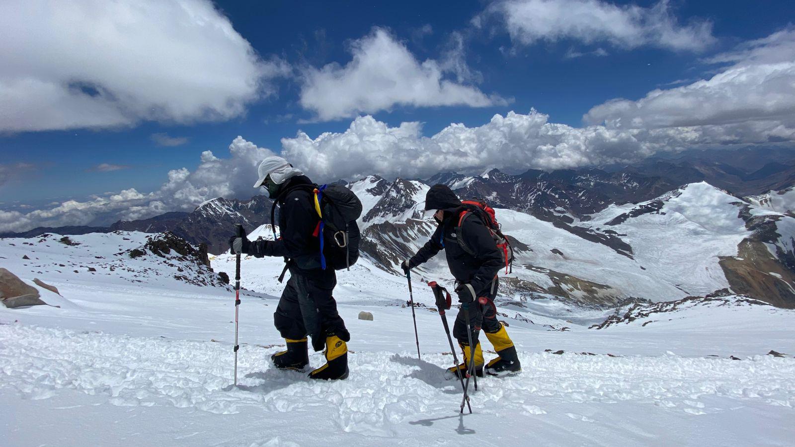Los escaladores de la Expedición Andina en el Aconcagua.