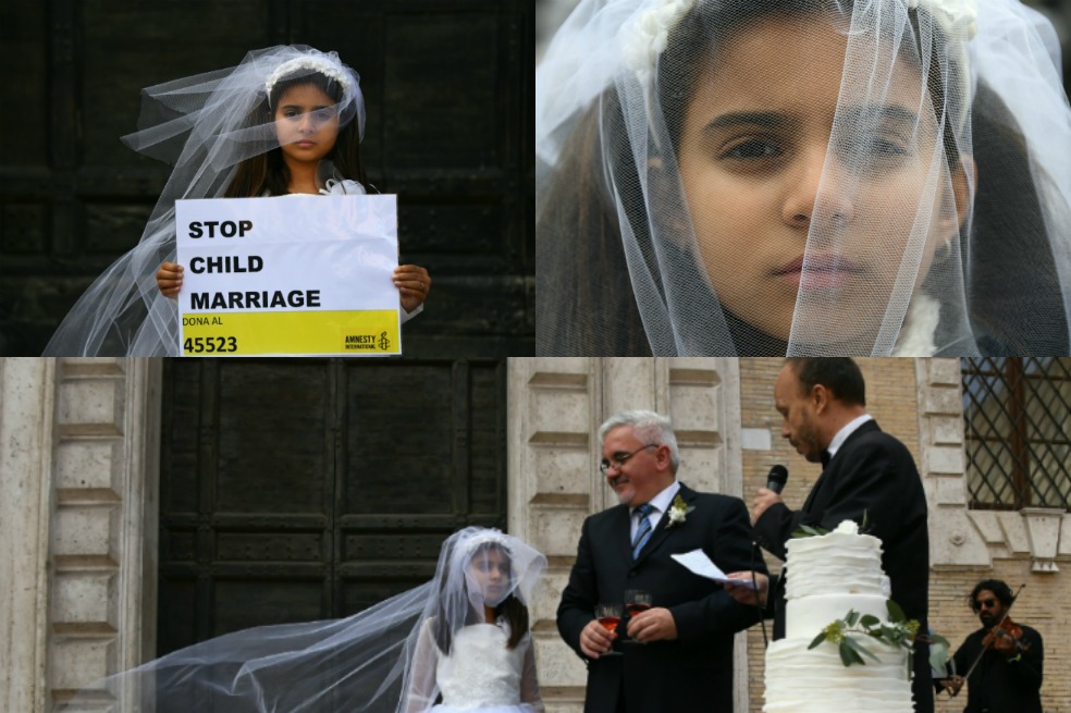 Fotos del matrimonio de una niña de 10 y un hombre de 47: campaña que denuncia el matrimonio infantil