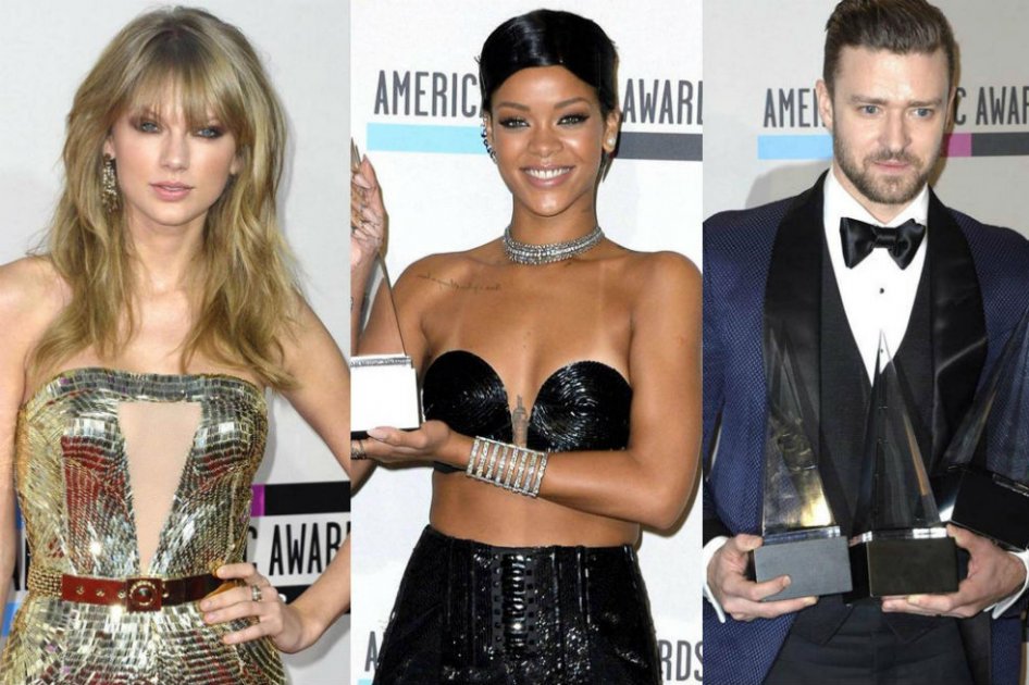 Taylor Swift, Rihanna y Timberlake, los más galardonados en los American Music Awards