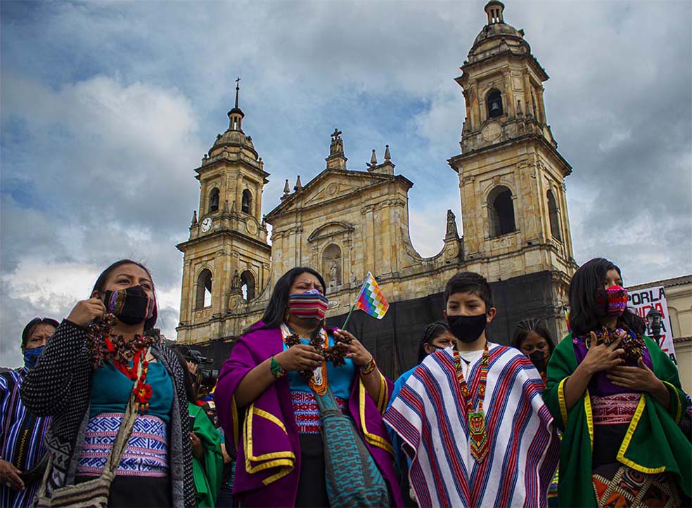 El legado de la guardia indígena en las protestas de Bogotá