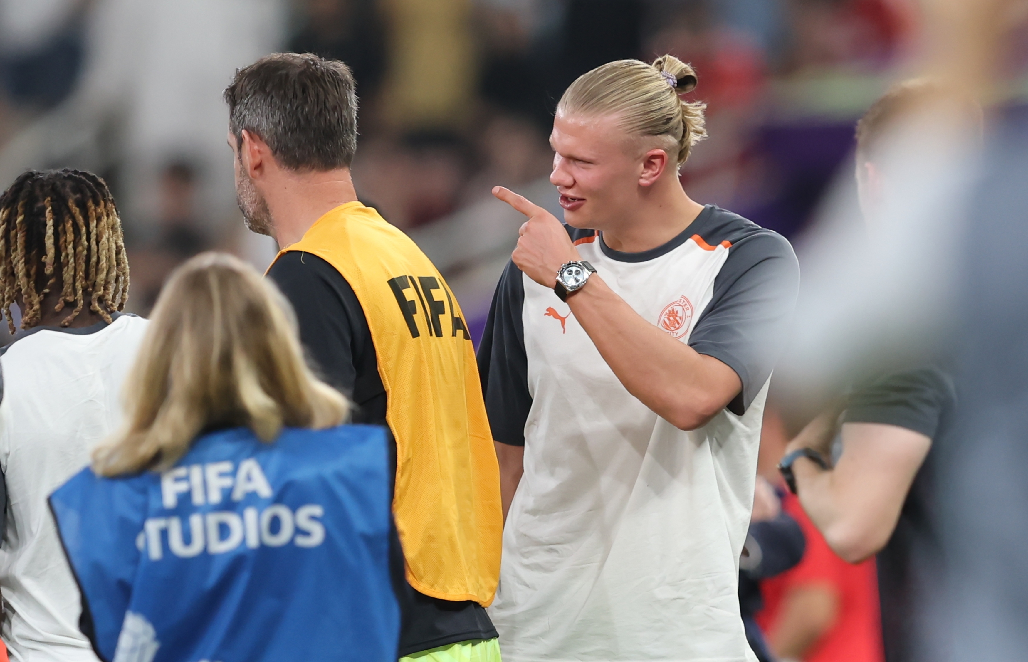 Jeddah (Saudi Arabia), 22/12/2023.- Manchester City's Erling Haaland celebrates after the FIFA Club World Cup 2023 final match between Manchester City and Fluminense FC in Jeddah, Saudi Arabia, 22 December 2023. (Mundial de Fútbol, Arabia Saudita) EFE/EPA/ALI HAIDER
