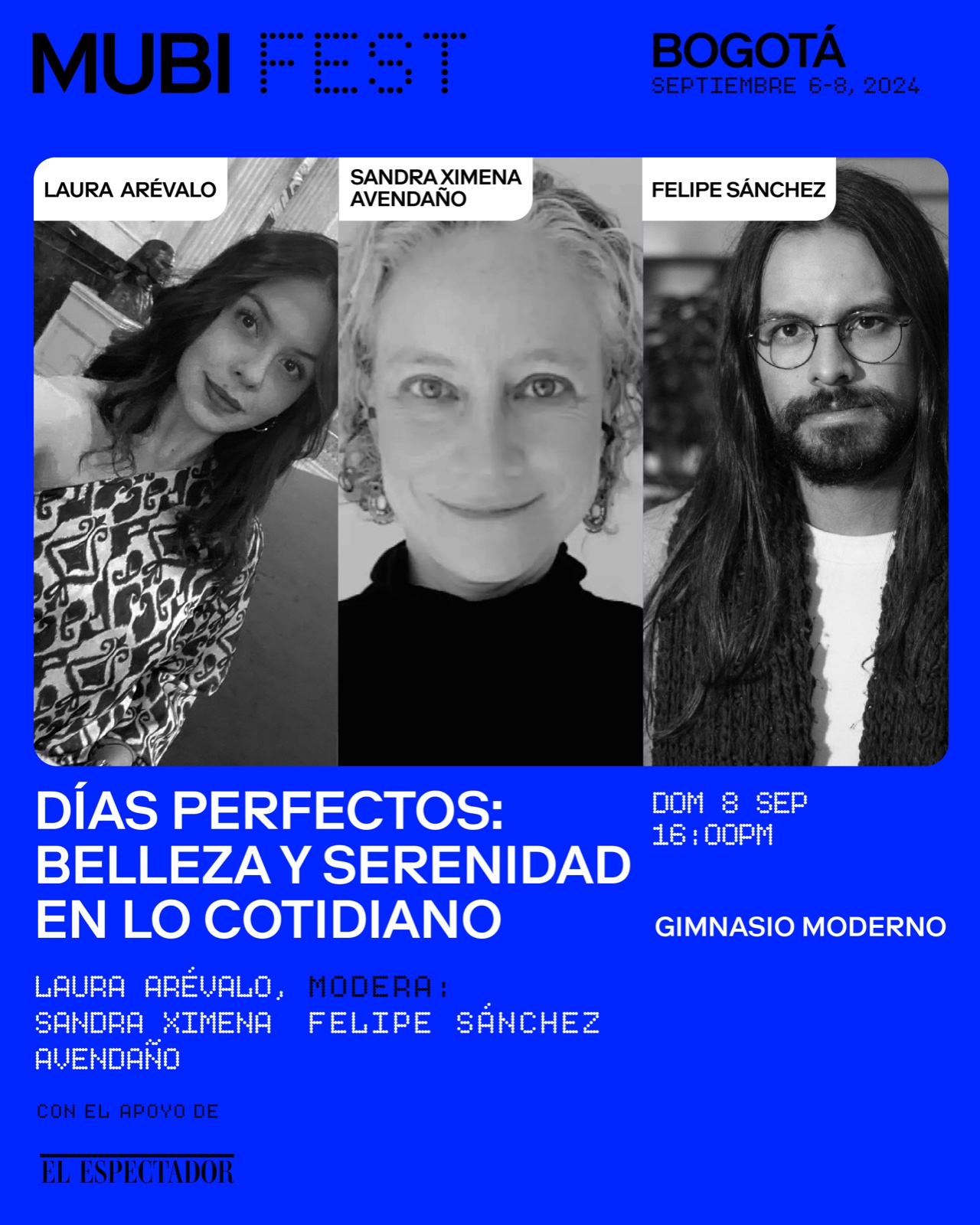 Dentro del marco del MUBI Fest, en alianza con El Espectador, habrá una charla en el Gimnasio Moderno el 8 de septiembre.