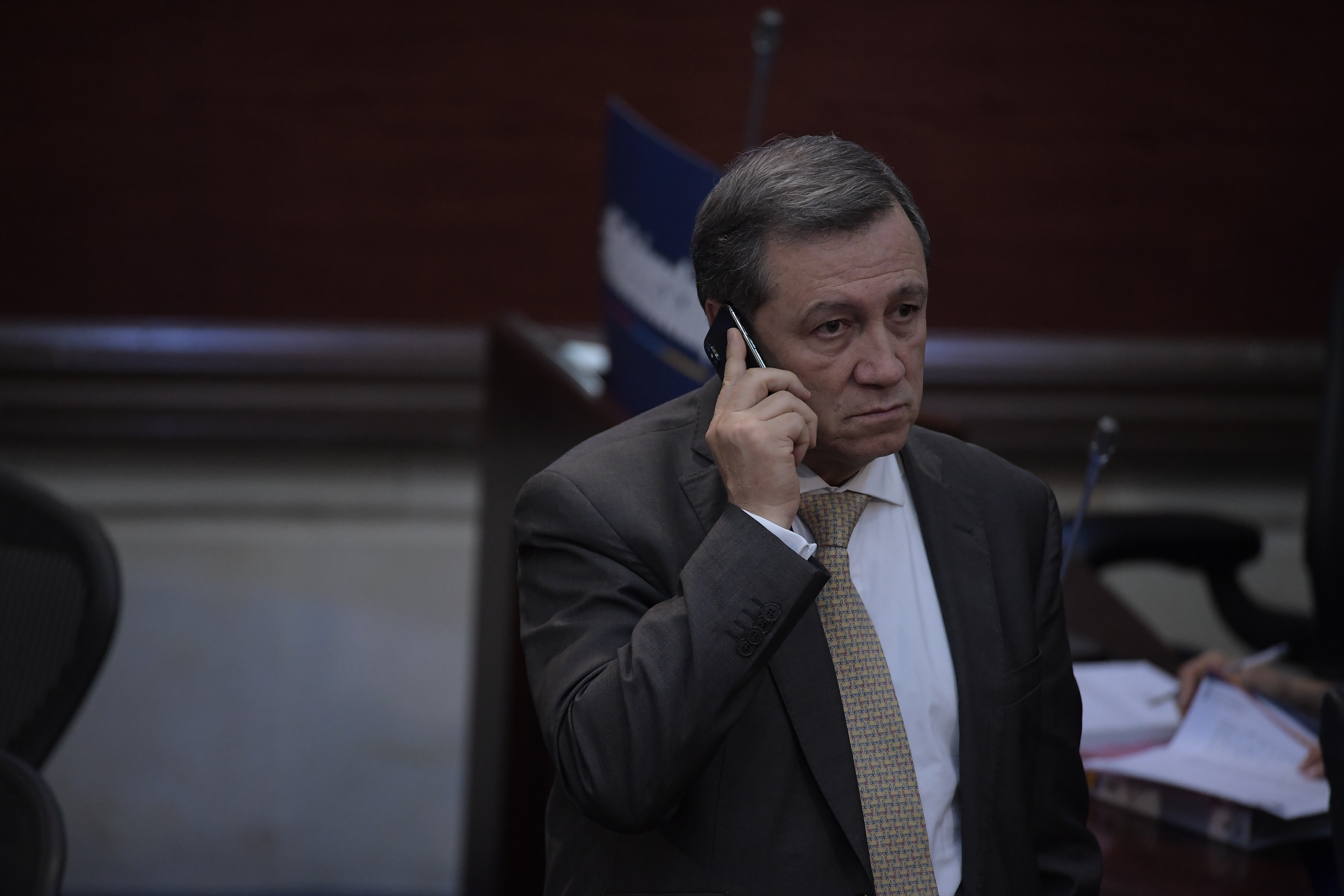 Senador por el partido Centro Democrático, durante el debate de moción de censura al Ministro de Defensa Guillermo Botero, llevado a cabo en el Congreso de la República.