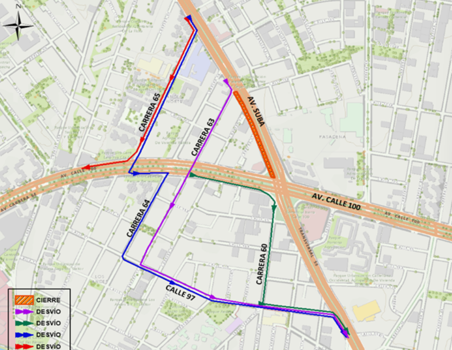 ¡Prográmese! Habrá cierre total del acceso norte de la Av. Suba con Av. Calle 100