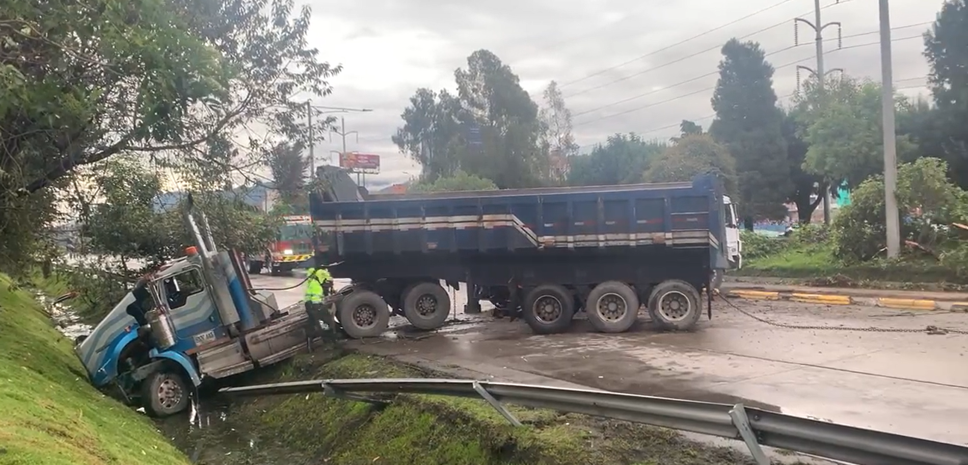 Bogotá: Se reporta trancón en la Autopista Norte por accidente de tractomula