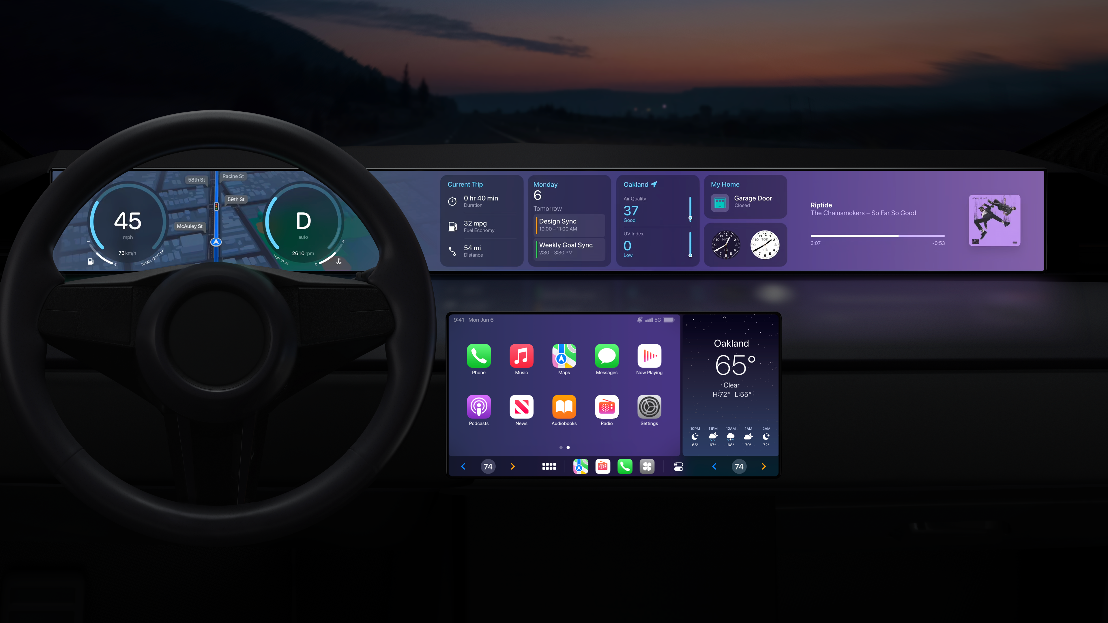 Imagen de cómo se vería la nueva versión de Carplay.