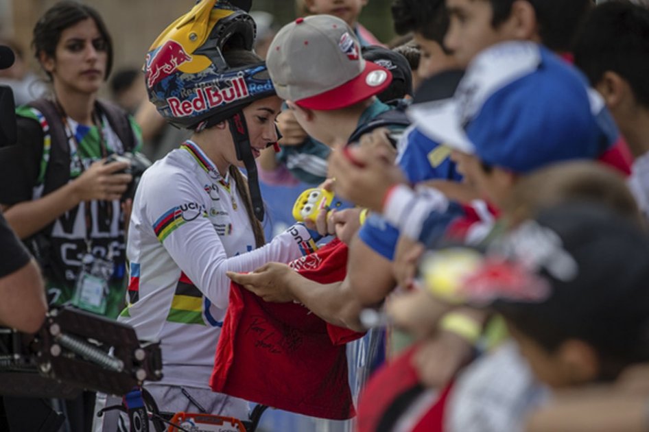 Mariana Pajón ganó la contrarreloj en Santiago del Estero. Foto: UCI BMX Supercross