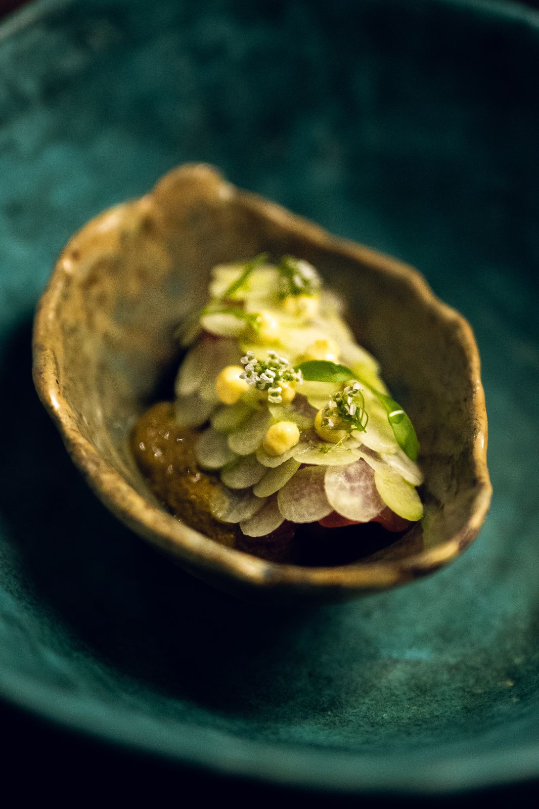 Ceviche de pepián verde con guatila