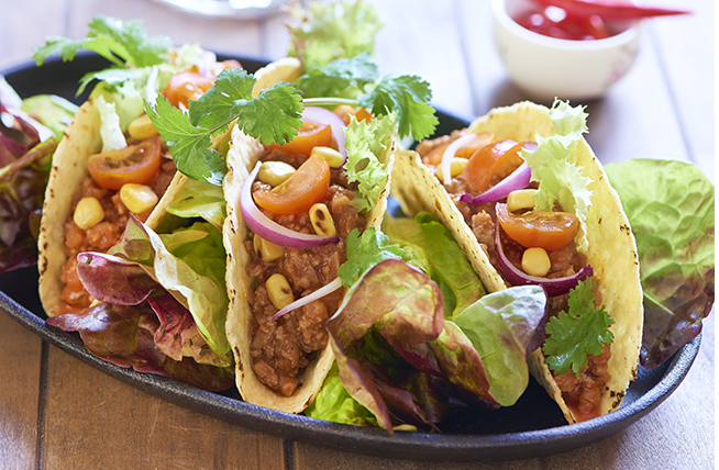 Tacos con carne de cerdo molida, compártelos con tus amigos