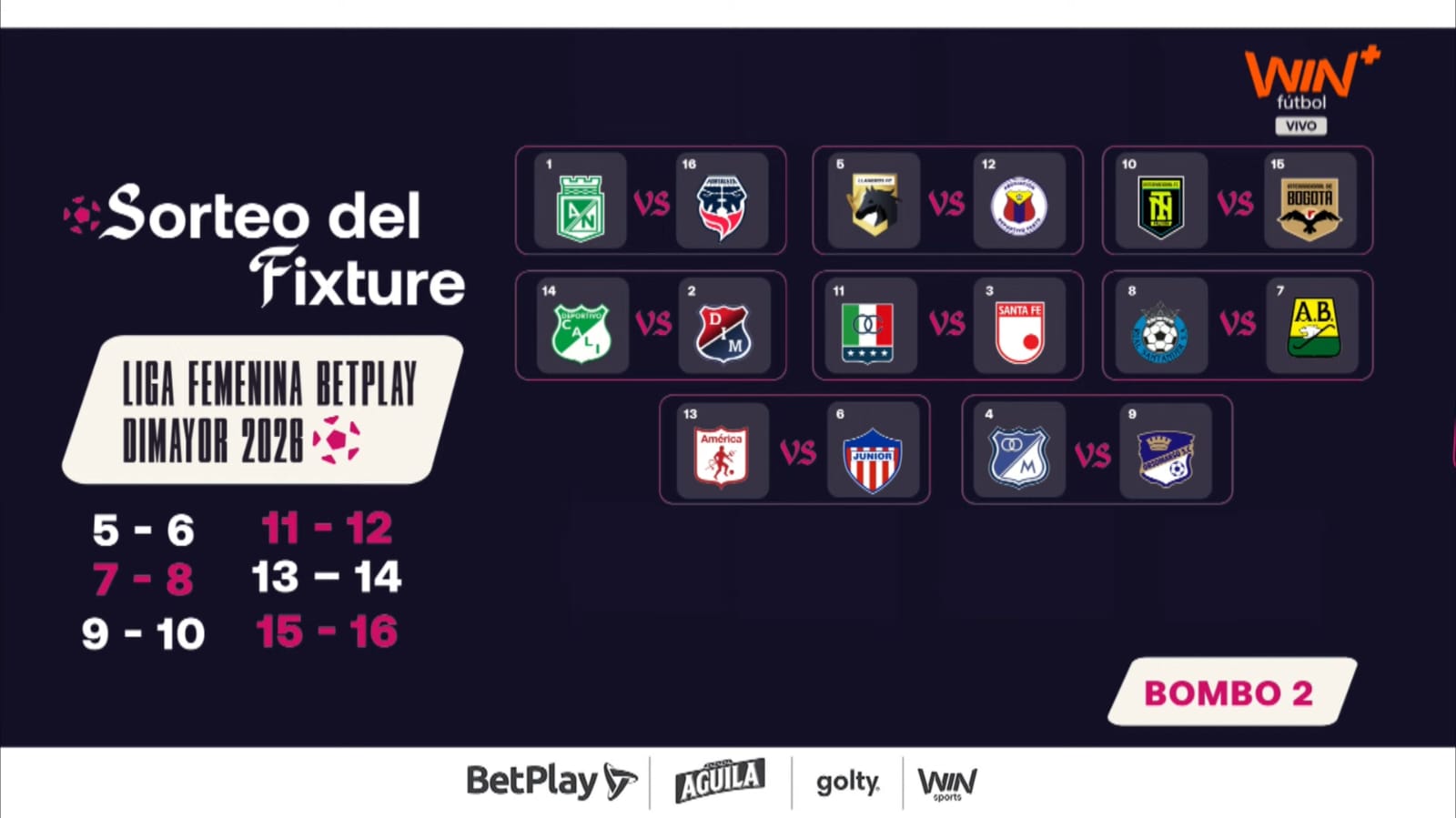 Así se jugará la primera fecha de la Liga Femenina BetPlay Dimayor 2026