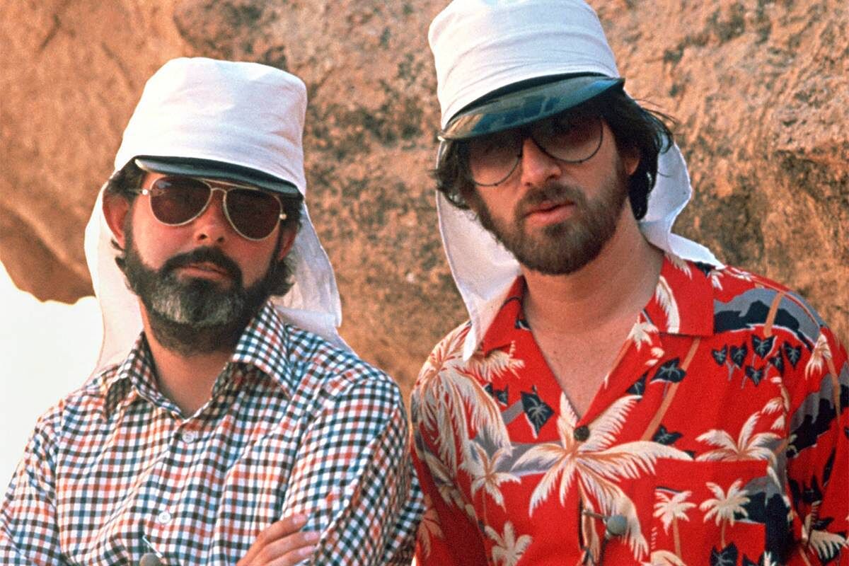 George Lucas y Steven Spielberg, en la filmación de Cazadores del Arca perdida en 1980.