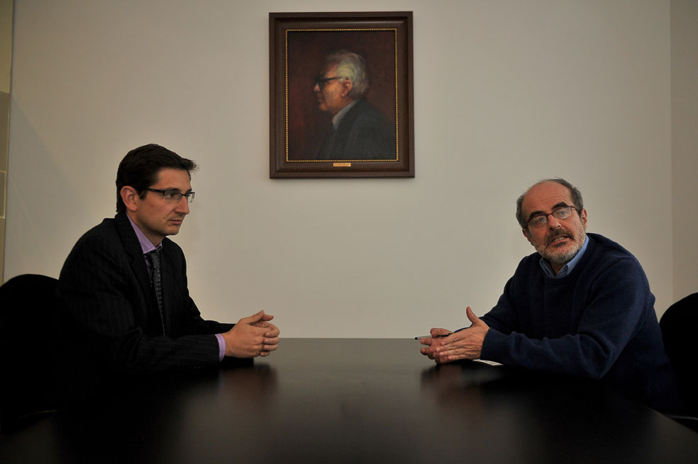 Juan Carlos Espinosa, director ambiental de Fedepalma y Alberto Galán Sarmiento, director de la organización Patrimonio Ambiental.   / Andrés Torres-El Espectador