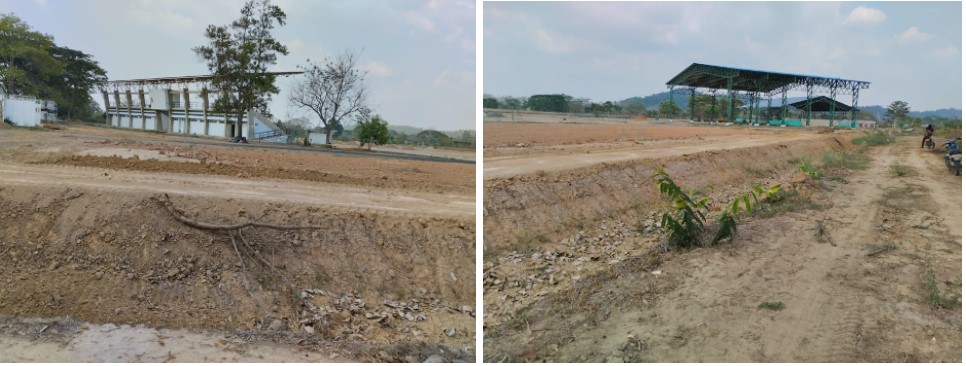 Desde noviembre de 2022, el Consorcio Construser Tierralta está construyendo una unidad de recreo deportiva en el municipio de Tierralta. Una exfuncionaria del municipio aseguró que sí están trabajando. Foto del polideportivo en construcción en el municipio de Tierralta, tomada por una ex funcionaria del municipio el 5 de abril de 2023