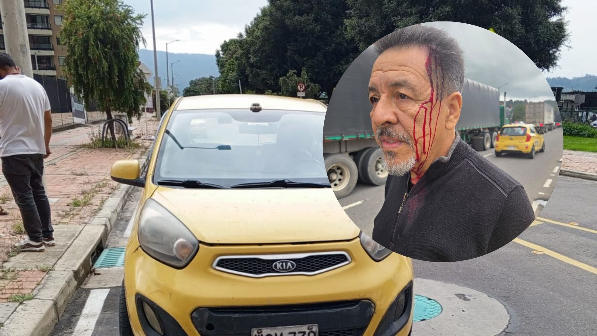 Altercado en las vías de Bogotá: taxista golpeó a un hombre con bolillo