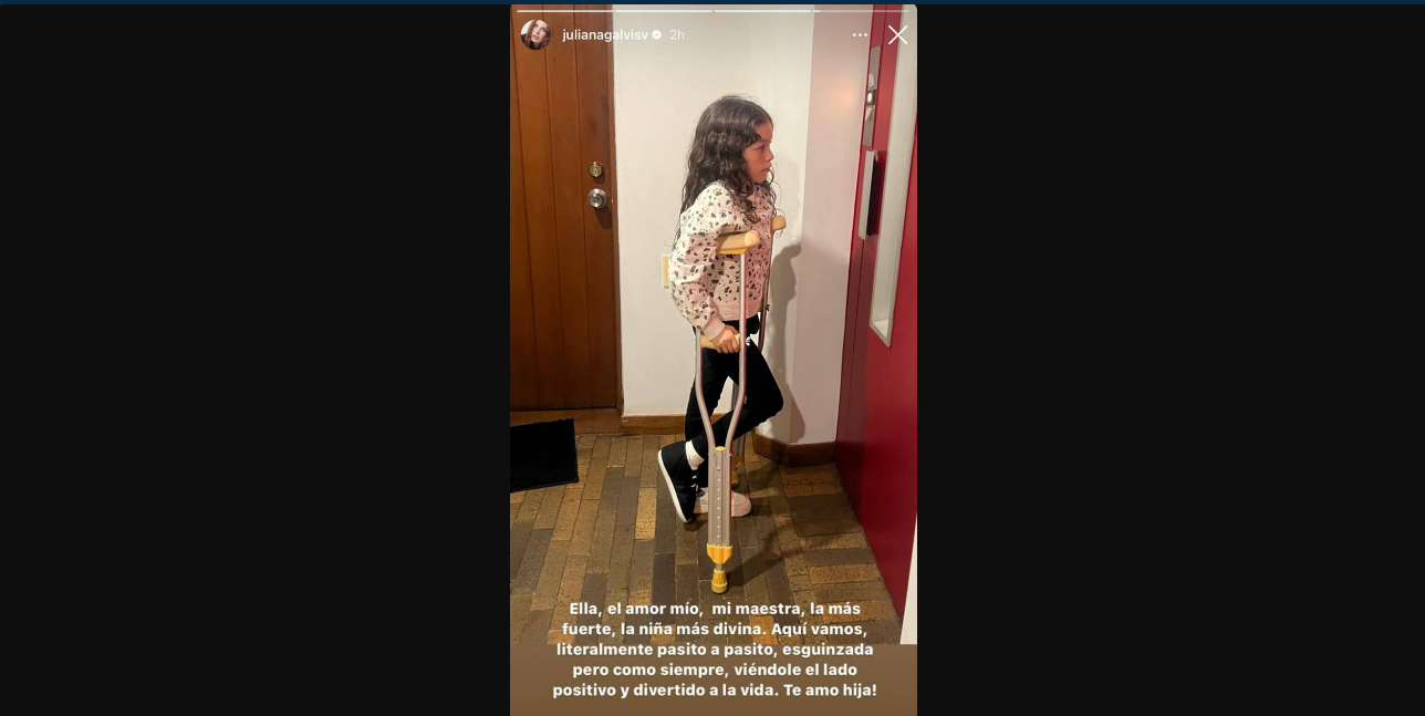 Juliana Galvis preocupó con fotos de su hija, quien sufrió un accidente