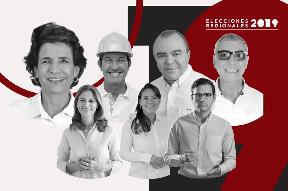 En la imagen, arriba, Adelina Covo, Fernando Araújo, William García y William Dau. Abajo, Claudia Fadul, Yolanda Wong y Sergio Londoño.