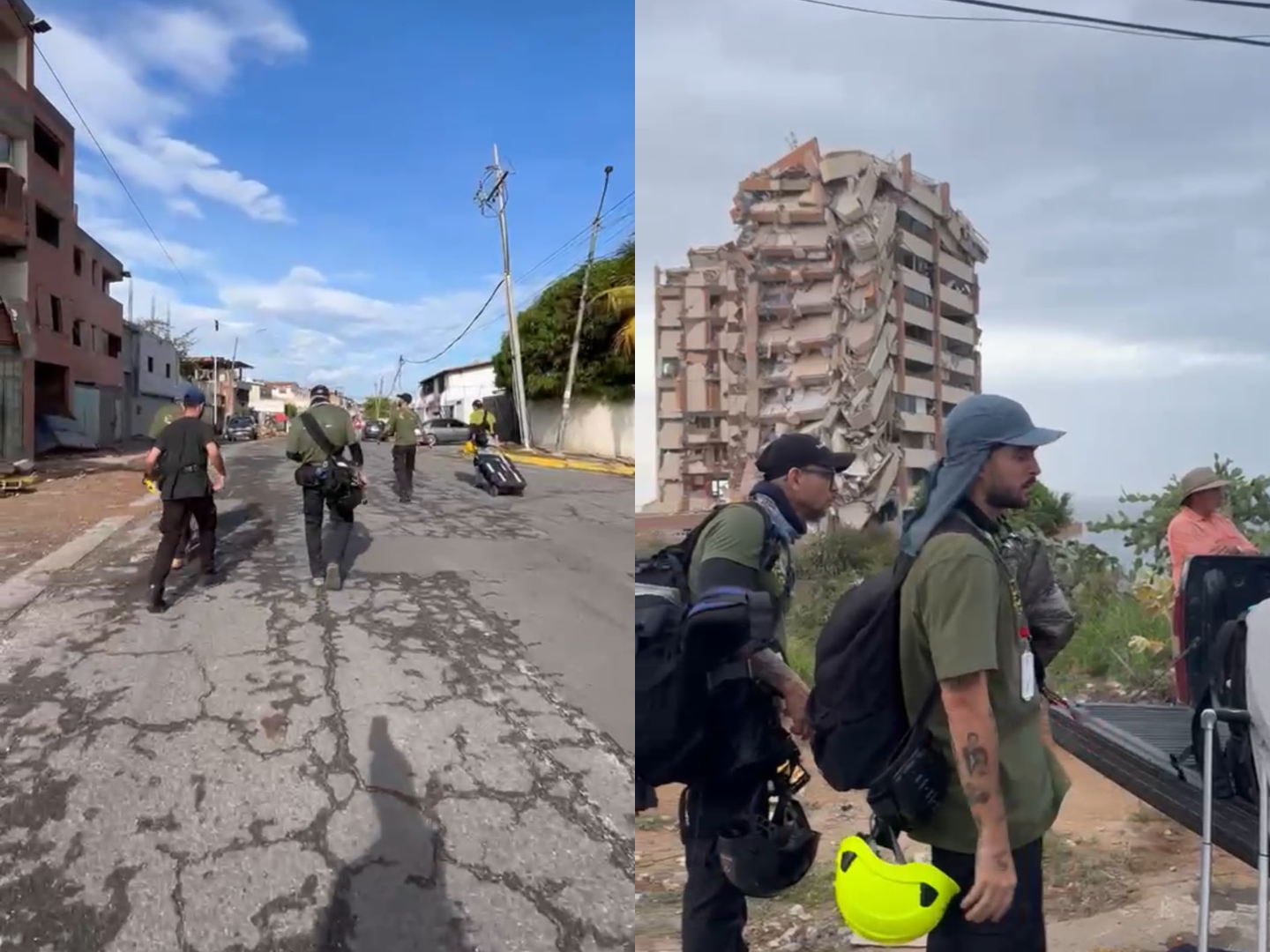 El equipo humanitario trabaja en La Guaira junto a brigadas internacionales, mientras continúan las labores de búsqueda y rescate entre los escombros.