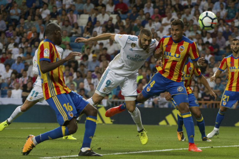 Jeison Murillo, titular en empate del Valencia ante Real Madrid en el Bernabéu
