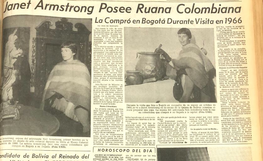 Este detalle, según El Espectador de entonces, era una “muestra de la vida -cocinando, haciendo compras y lavando los platos- de las esposas de los tres hombres del espacio”.