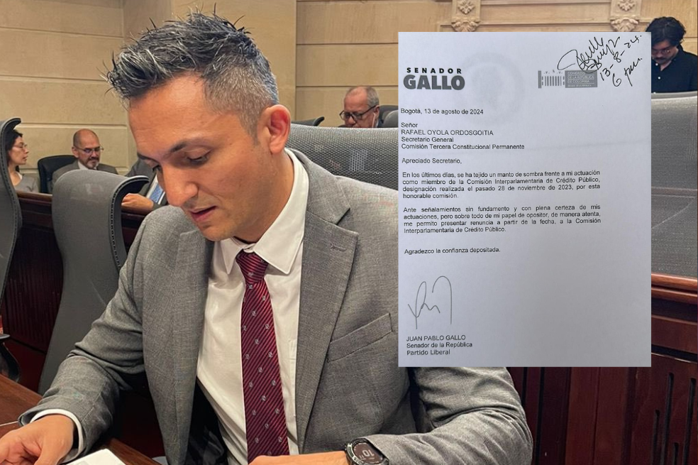 Juan Pablo Gallo renunció a la Comisión de Crédito Público por escándalo de Ungrd
