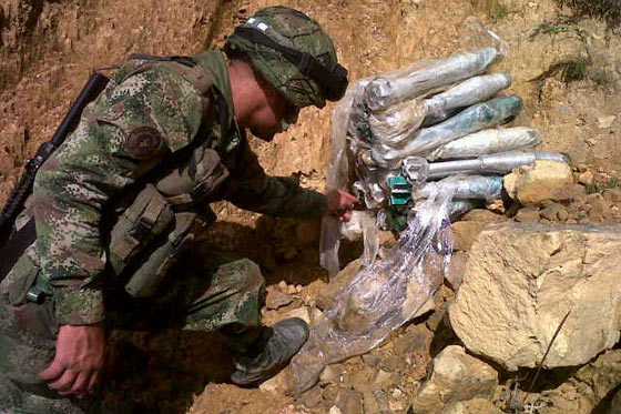 Incautan 31 explosivos de las Farc en Cauca