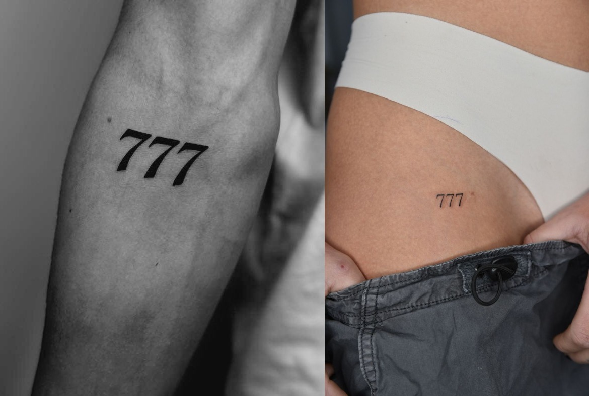 ¿El número de la suerte? Este es el significado del 777 en los tatuajes