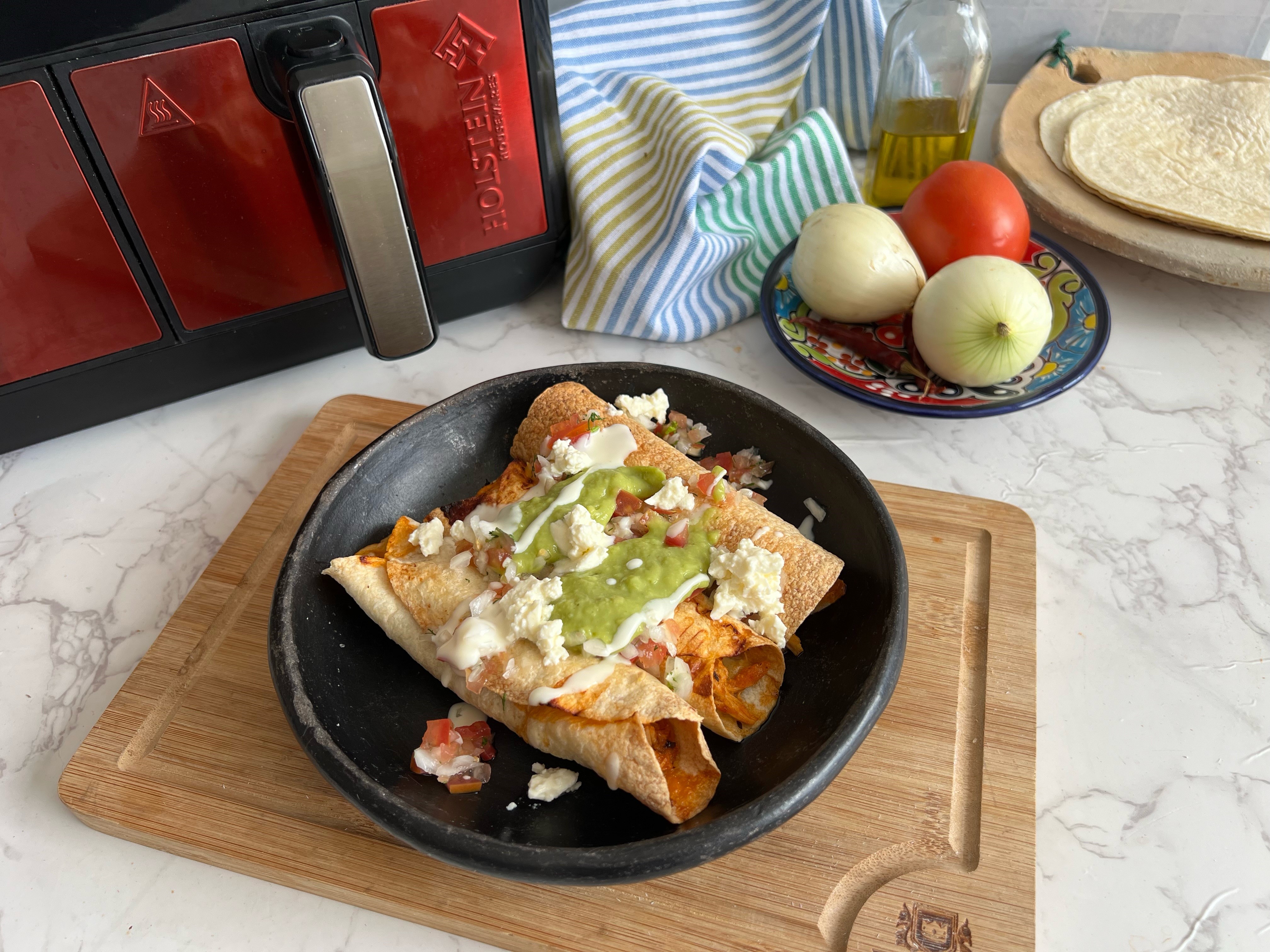Domingo para saborear unas buenas flautas doradas de pollo