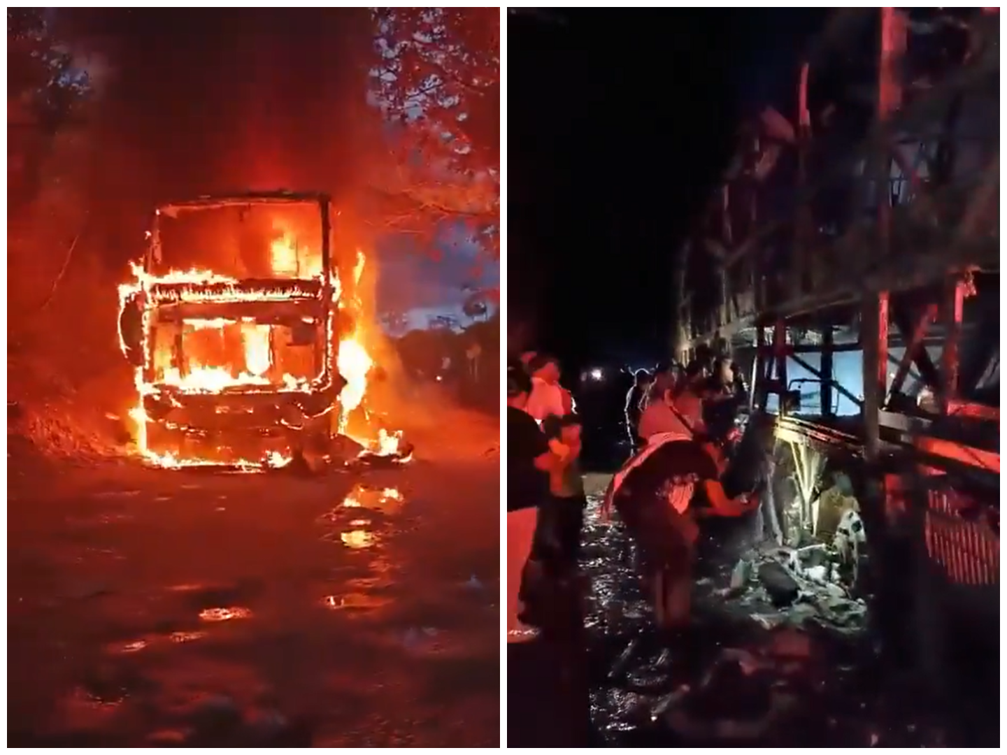 Incendiaron un bus de dos pisos en San Vicente del Caguán; una persona murió