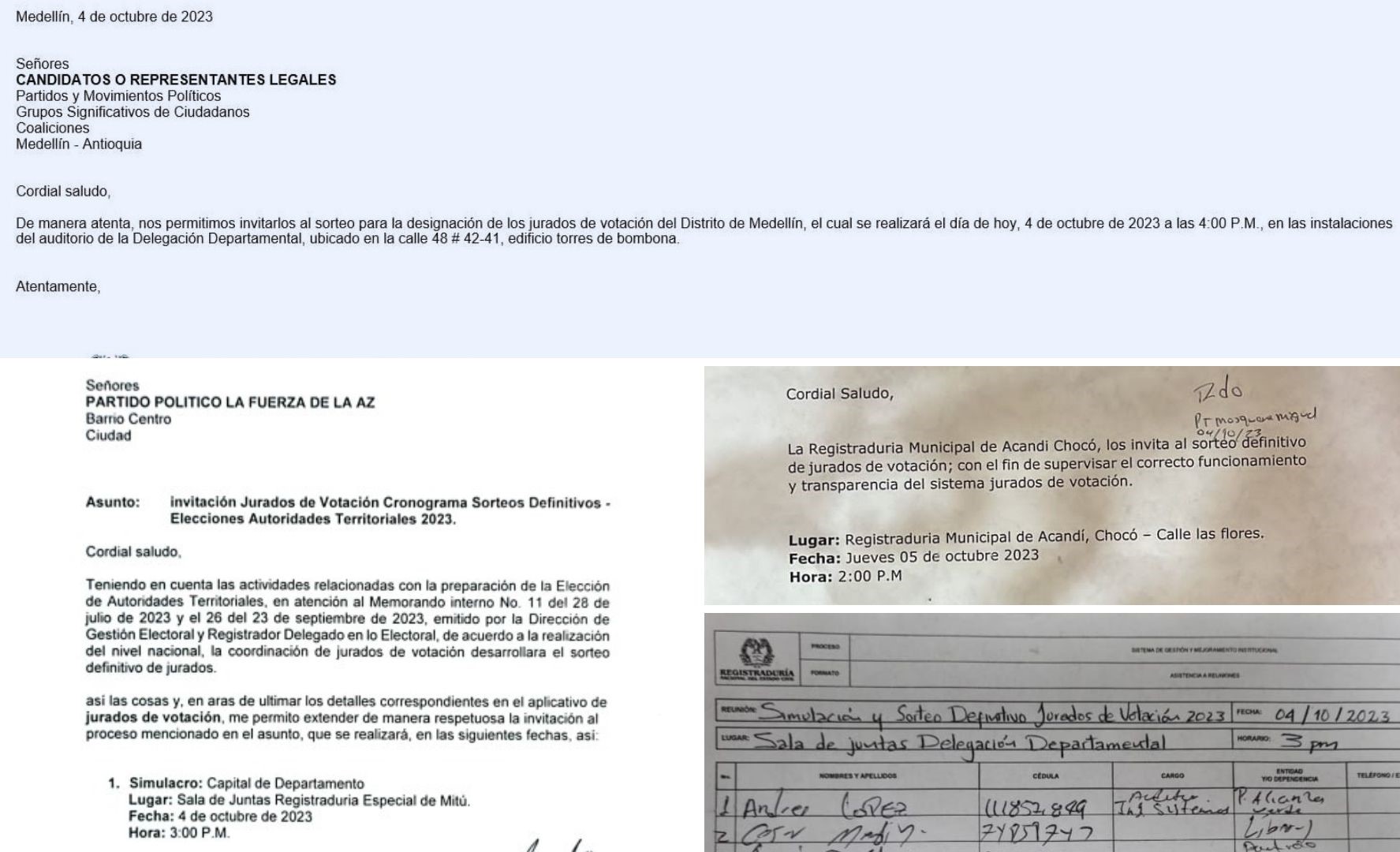 Citaciones a organizaciones políticas y auditorías de parte de Registraduría.