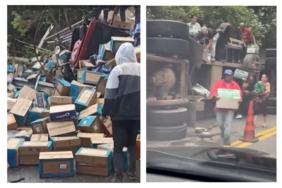 Saquearon dos vehículos de carga que tuvieron accidentes en vía La Línea