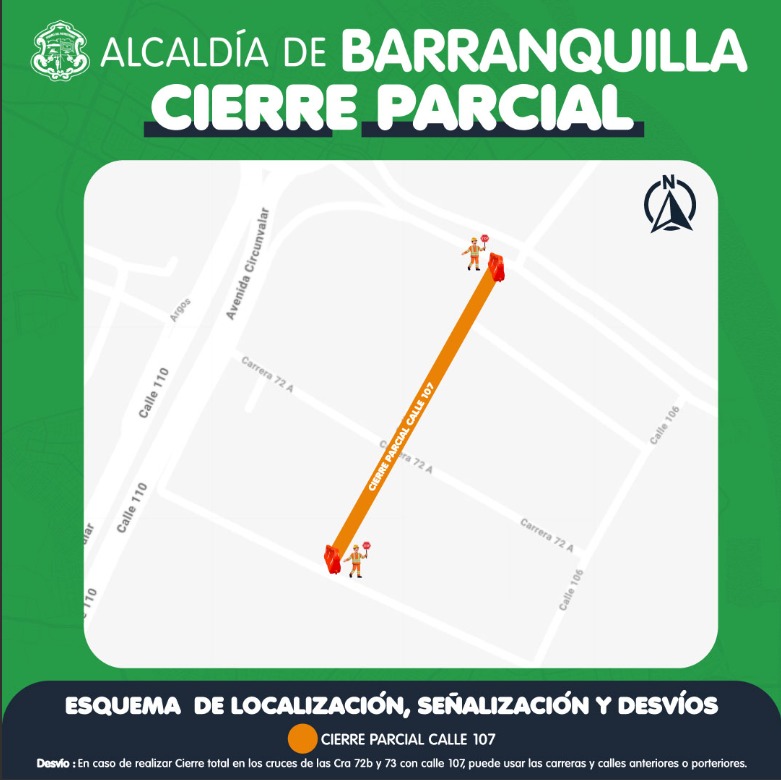 Cierre vial en Barranquilla.