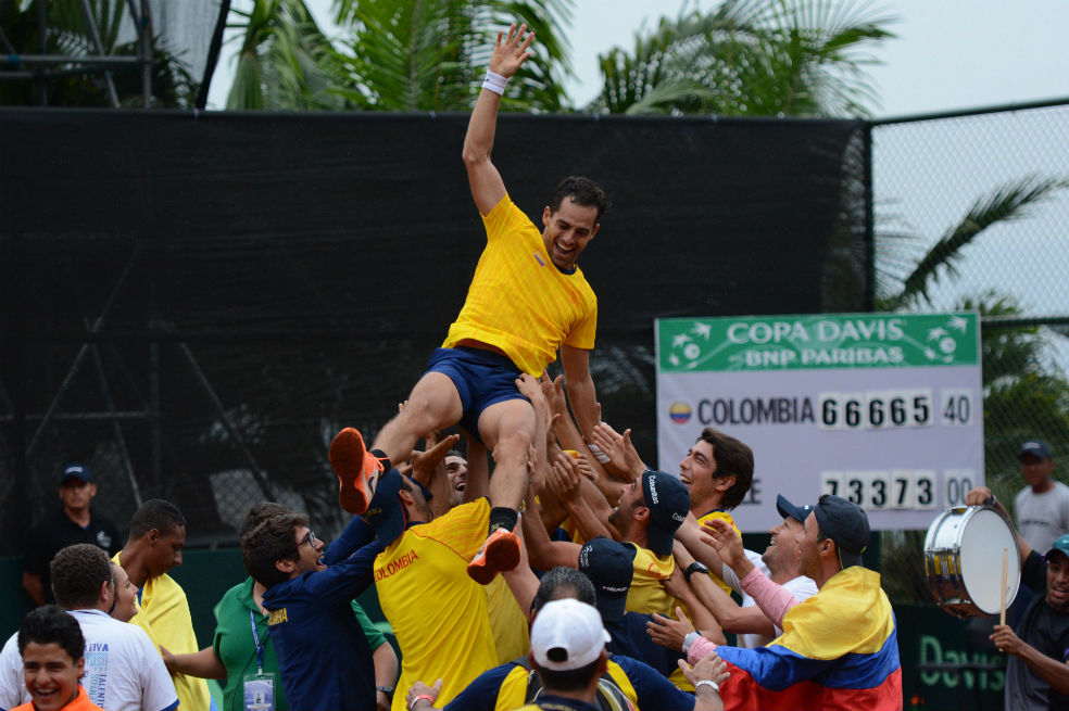 Santiago Giraldo fue el encargado de darle el tercer punto a Colombia para que juegue por quinta vez el repechaje al grupo mundial. 