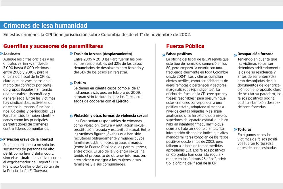 Colombia, en la mira de la Corte Penal Internacional