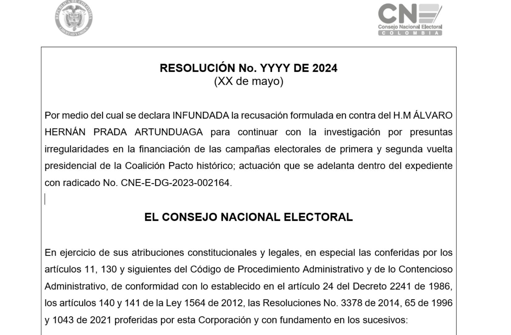 Ponencia del CNE.