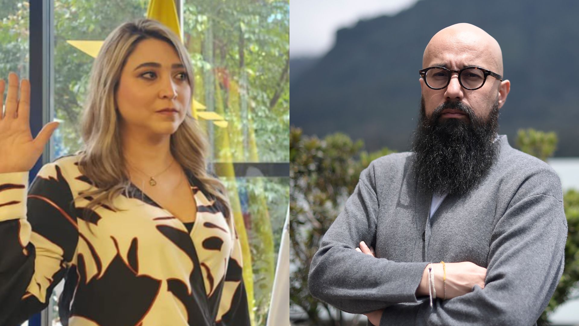 Ana María Castaño, secretaria general de la UNGRD, y Carlos Carrillo, nuevo director de la UNGRD.