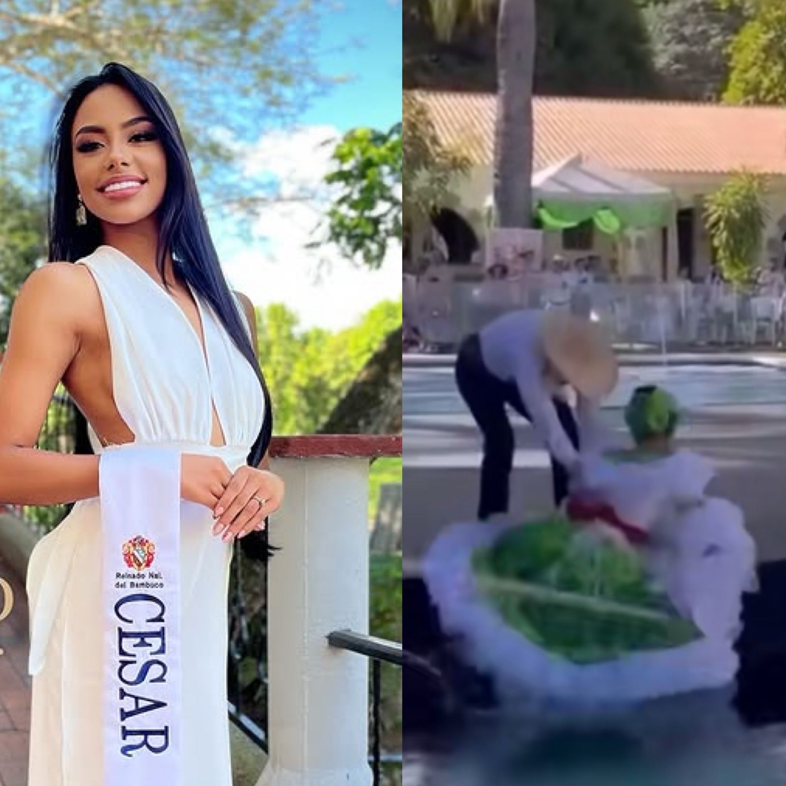 Reinado Nacional del Bambuco 2025: ¿quién es y cómo está reina que cayó a piscina?