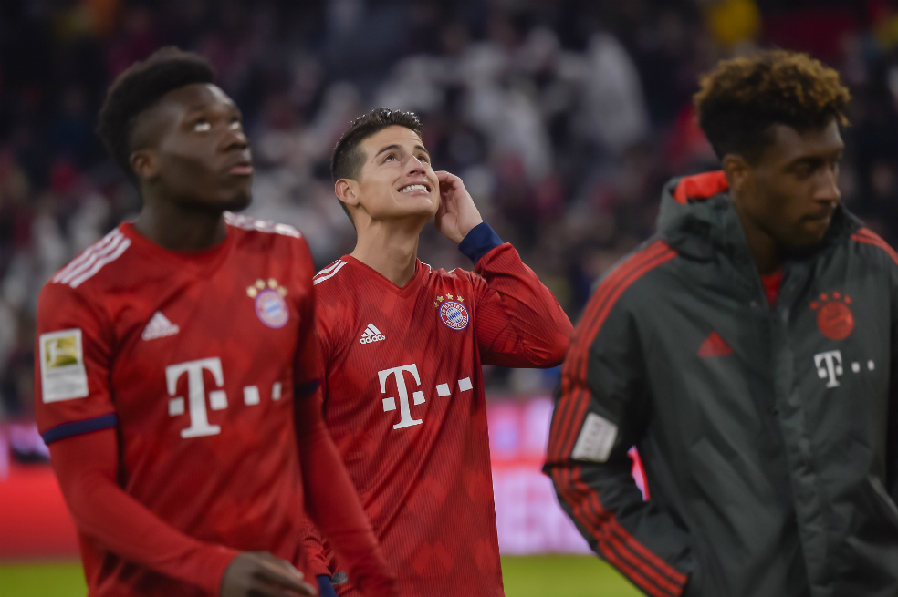 James Rodríguez jugó solo 15 minutos en el triunfo del Bayern Múnich