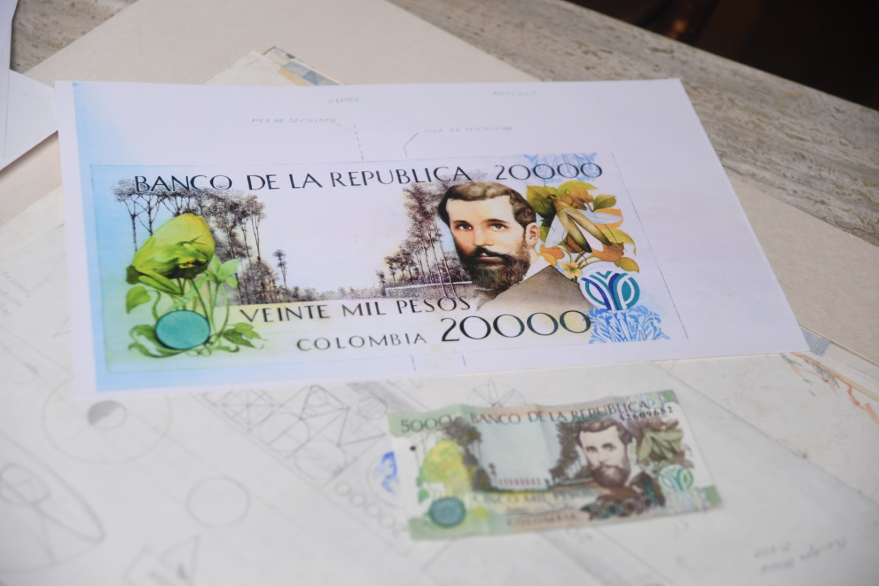 El pintor Juan Cárdenas tuvo que adaptar el diseño del billete de $20.000 al billete de $5.000. El robo al Banco de la República de Valledupar alteró sus planes creativos.