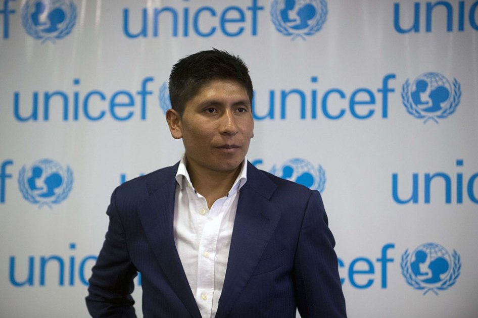 Nairo Quintana, pedalista del equipo Movistar.//AFP
