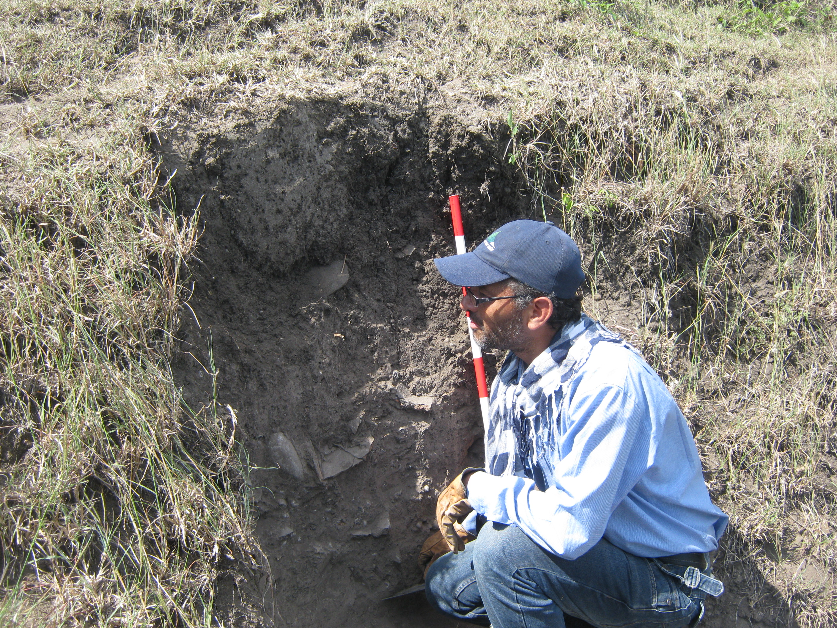 En las excavaciones se encontraron pedazos de cerámica con un material muy escaso en la región, que también se asocia con sitios humanos tempranos.