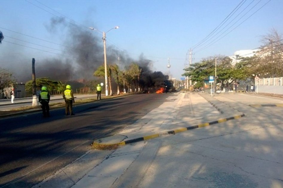 Fuertes protestas de estudiantes de Universidad San Martín en Barranquilla