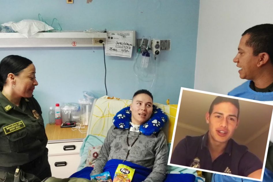 James Rodríguez alegró la Navidad de patrullero con cuadriplejia
